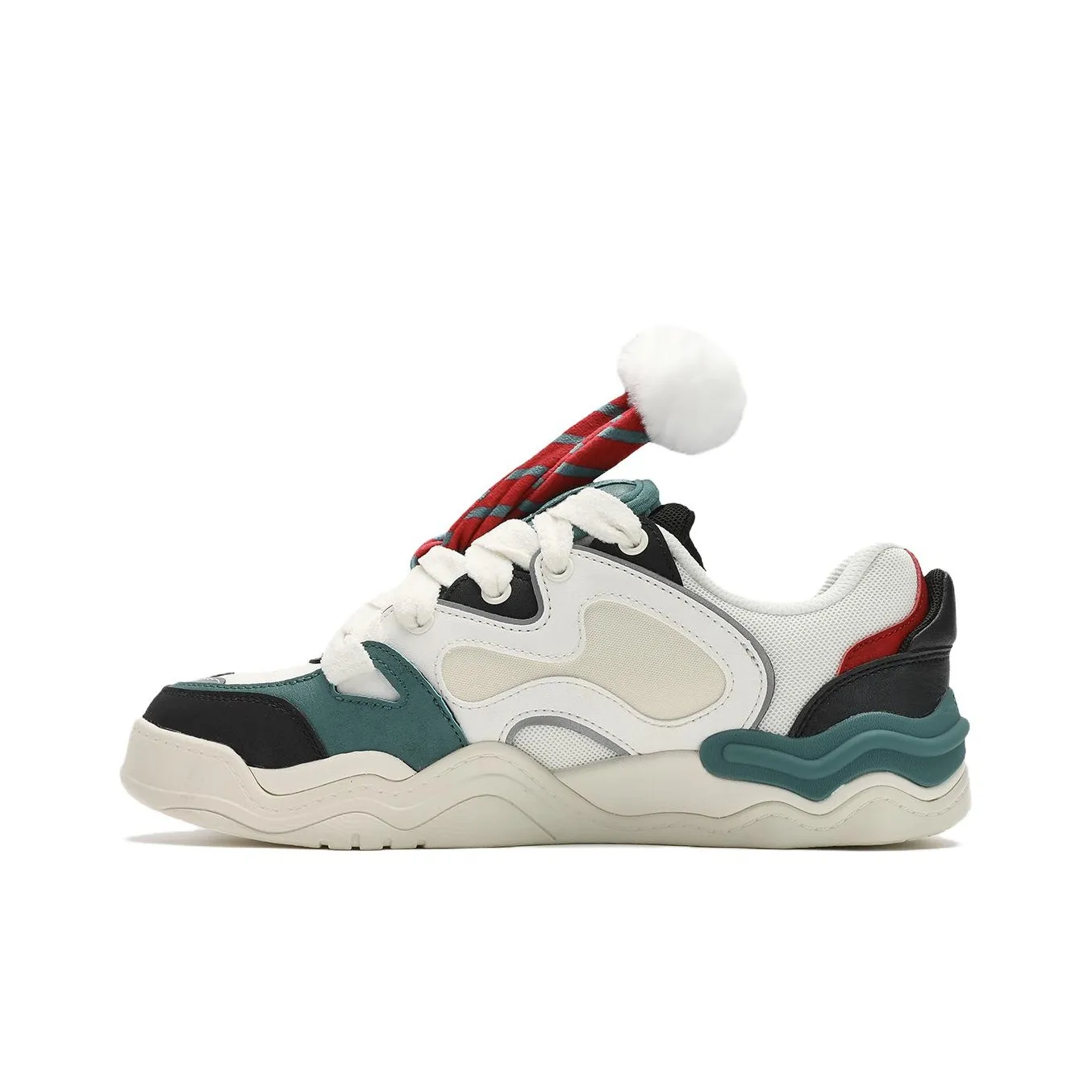 FILA FUSION KICK DX XMAS Cushioning Wear Resistant Low Top Skateboard Shoes Men's White Green Black
