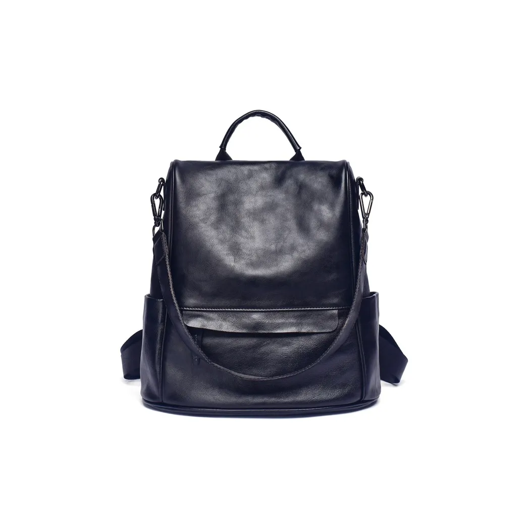 LOLLiPOPS Крупнозернистая текстура Коровья кожа Большая емкость Рюкзак Средний Унисекс Винтаж Черный Винтаж Кофейный Винтаж Коричневый