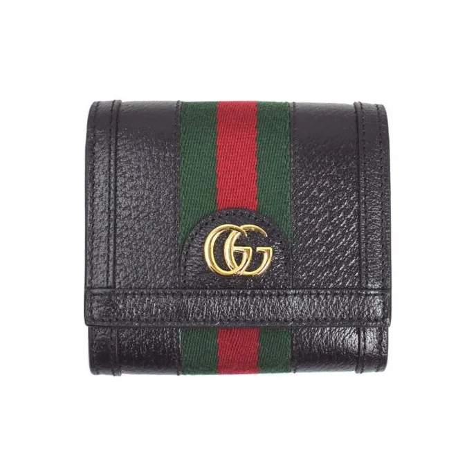 GUCCI Ophidia Canvas With Leather Wallet Women's Black