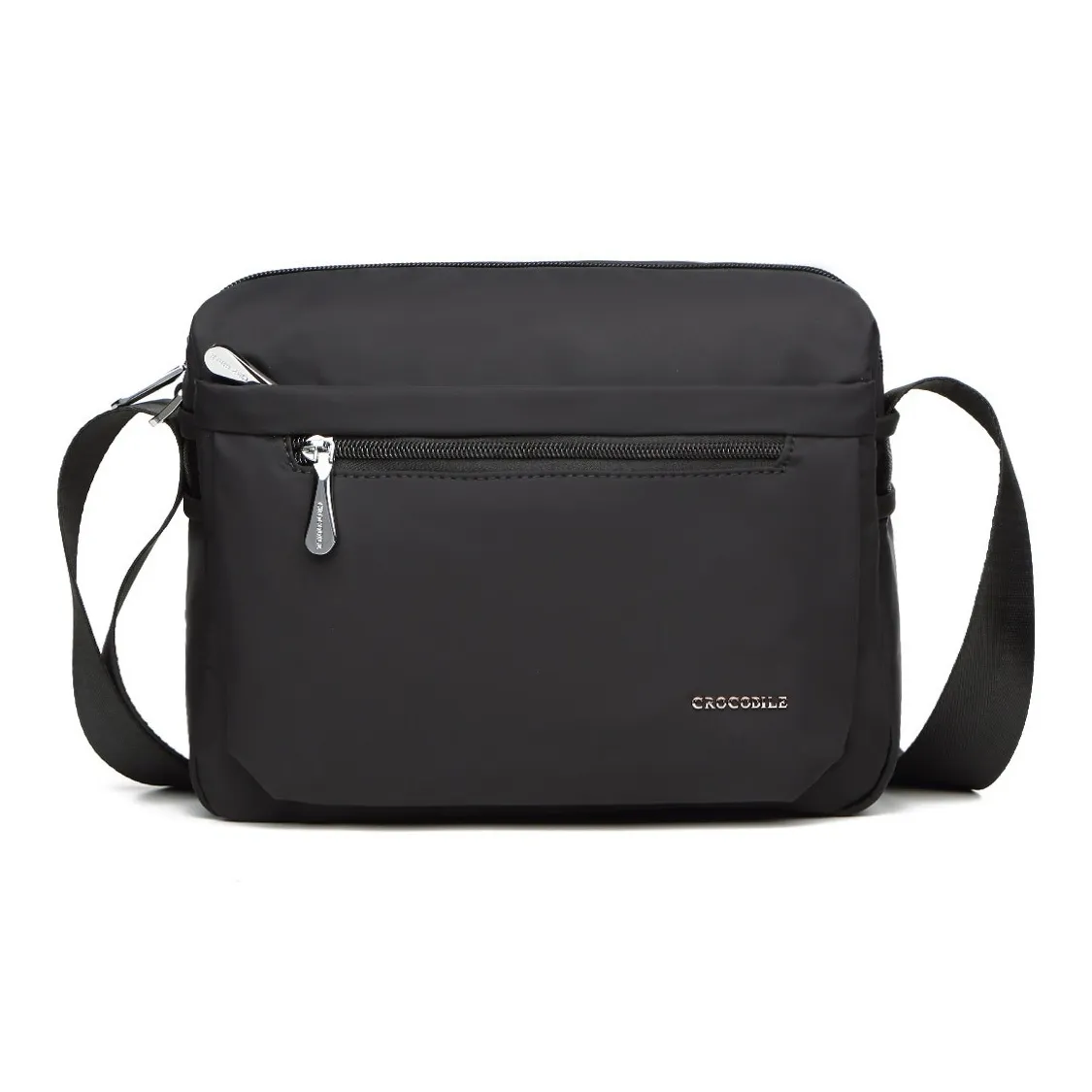 Crocodile Fabric Crossbody Bag Small Square Bag Fabric Bag Shoulder Bag Regular Men's Black