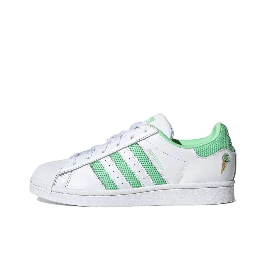 Adidas Originals SUPERSTAR LOW Скейтборд Кроссовки Женские Белый Зеленый