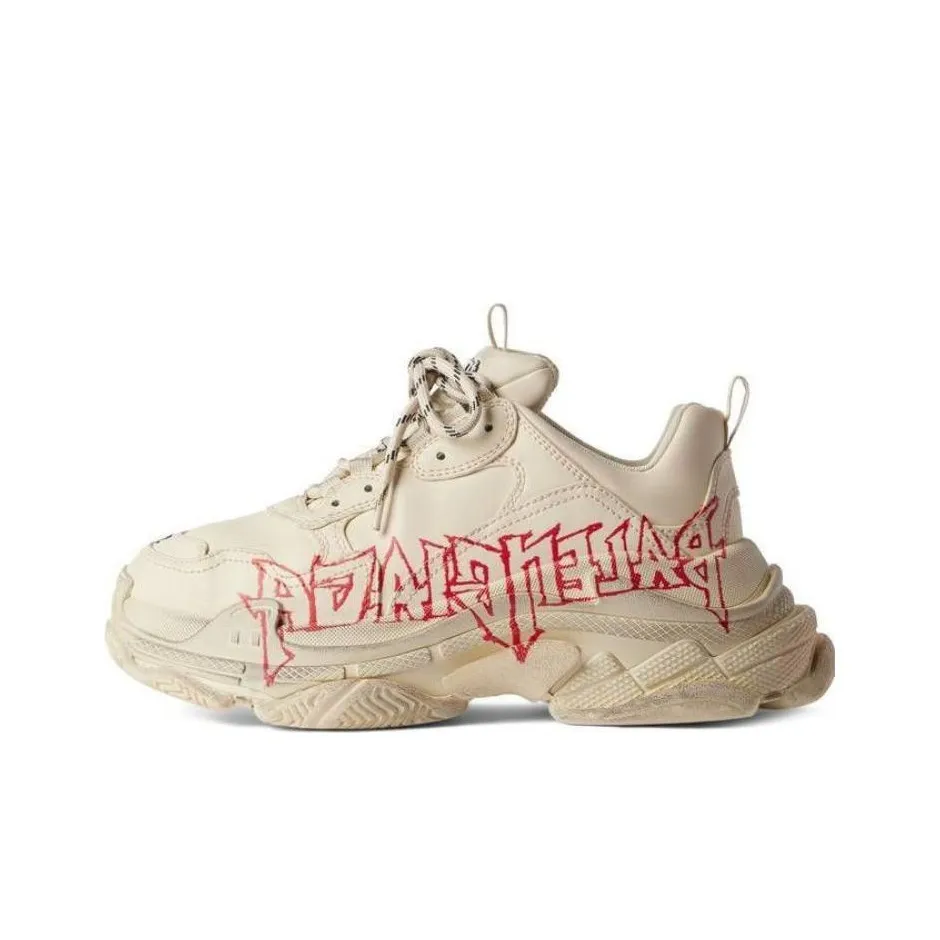 Balenciaga Triple S Chunky Sneakers Women's Low Top Beige