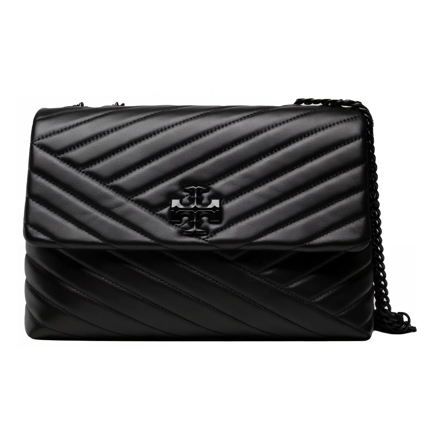TORY BURCH Kira Grained Leather Envelope Bag Crossbody Bag Shoulder Bag Women's Black