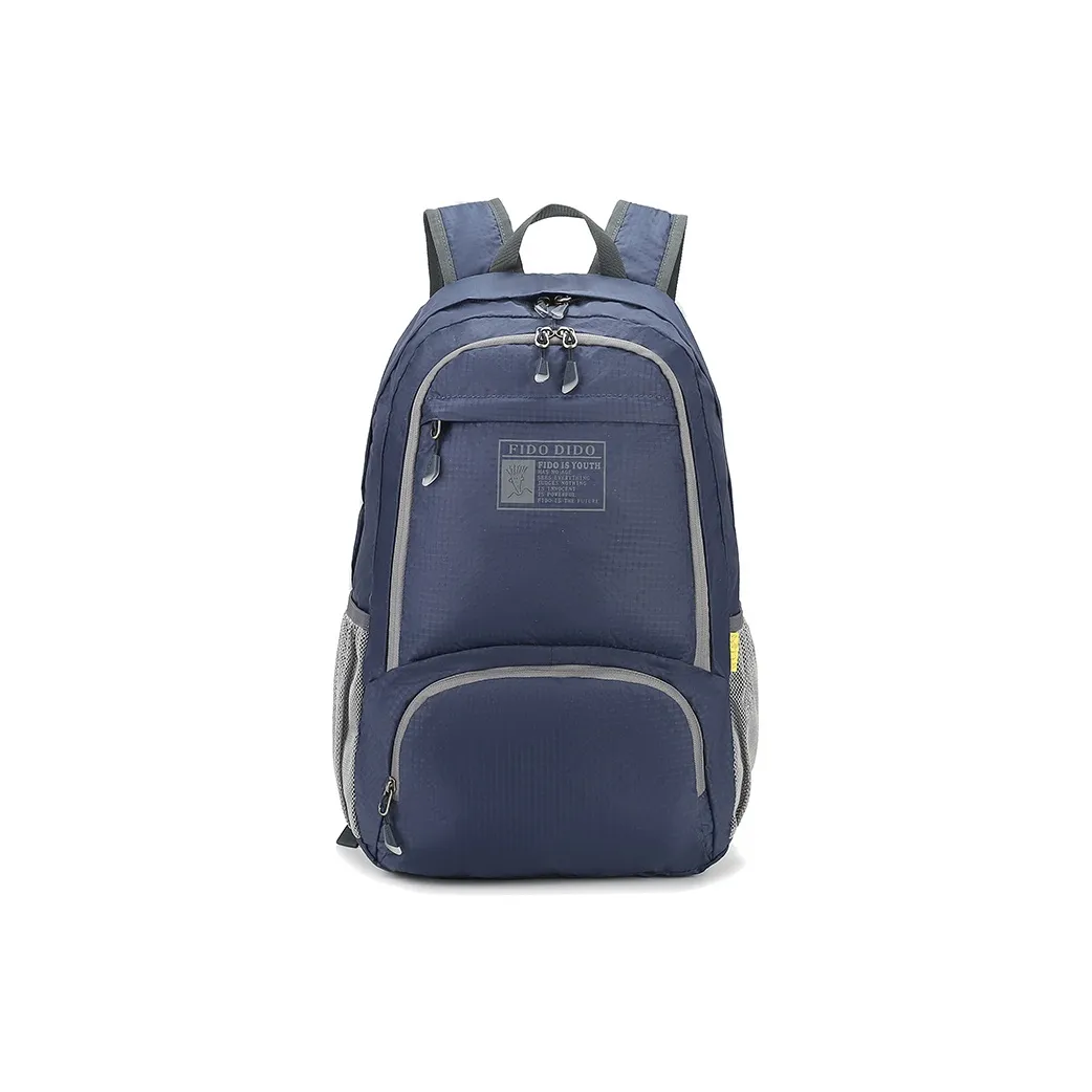 FIDO DIDO Fabric Foldable Backpack Unisex Blue