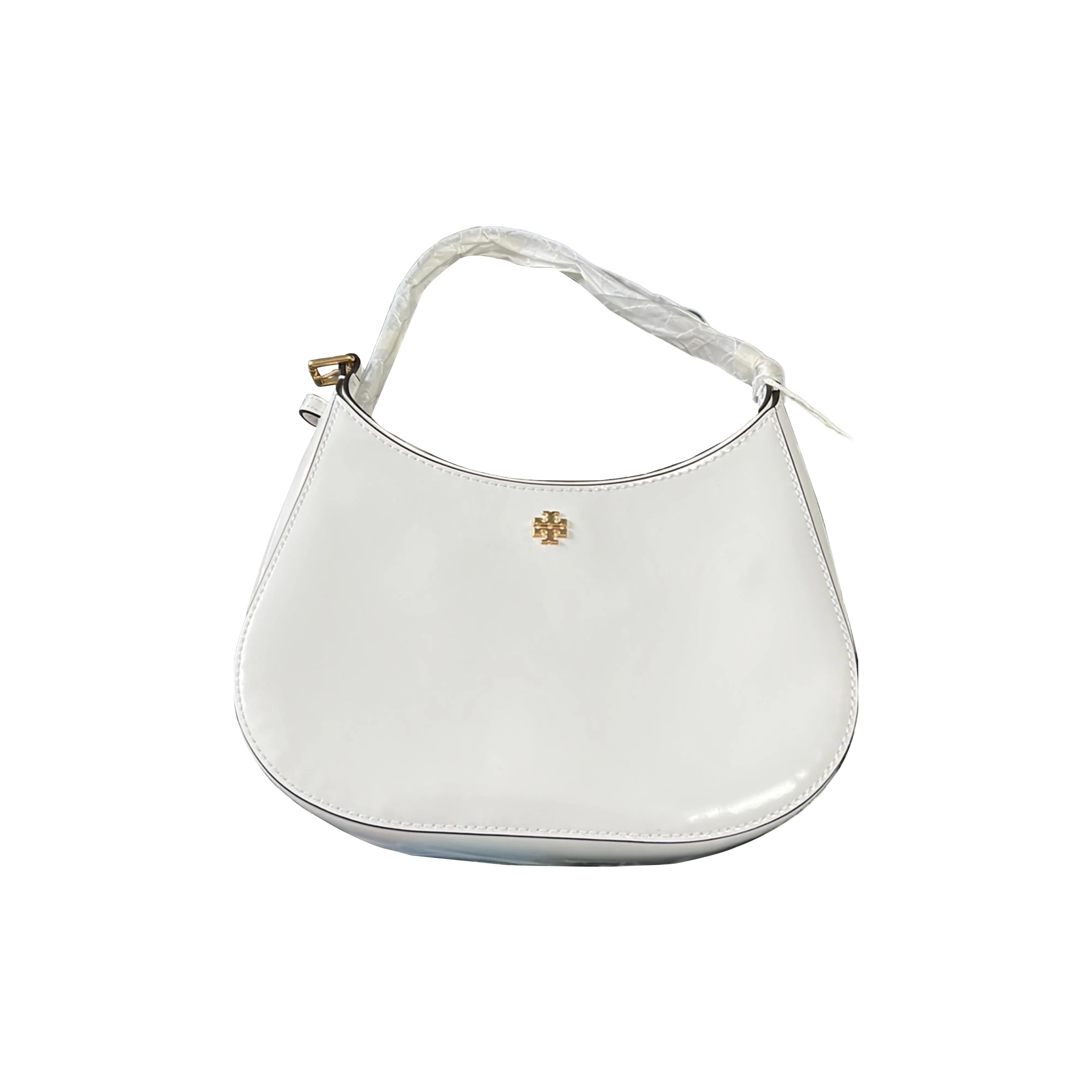 TORY BURCH Emerson Leather Crescent Bag Shoulder Bag Hobo Handbag Shoulder Bag Small Size Women's White