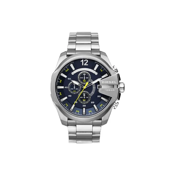 DIESEL Мужские часы Кварцевый механизм Ремешок из нержавеющей стали Черный циферблат DZ4465