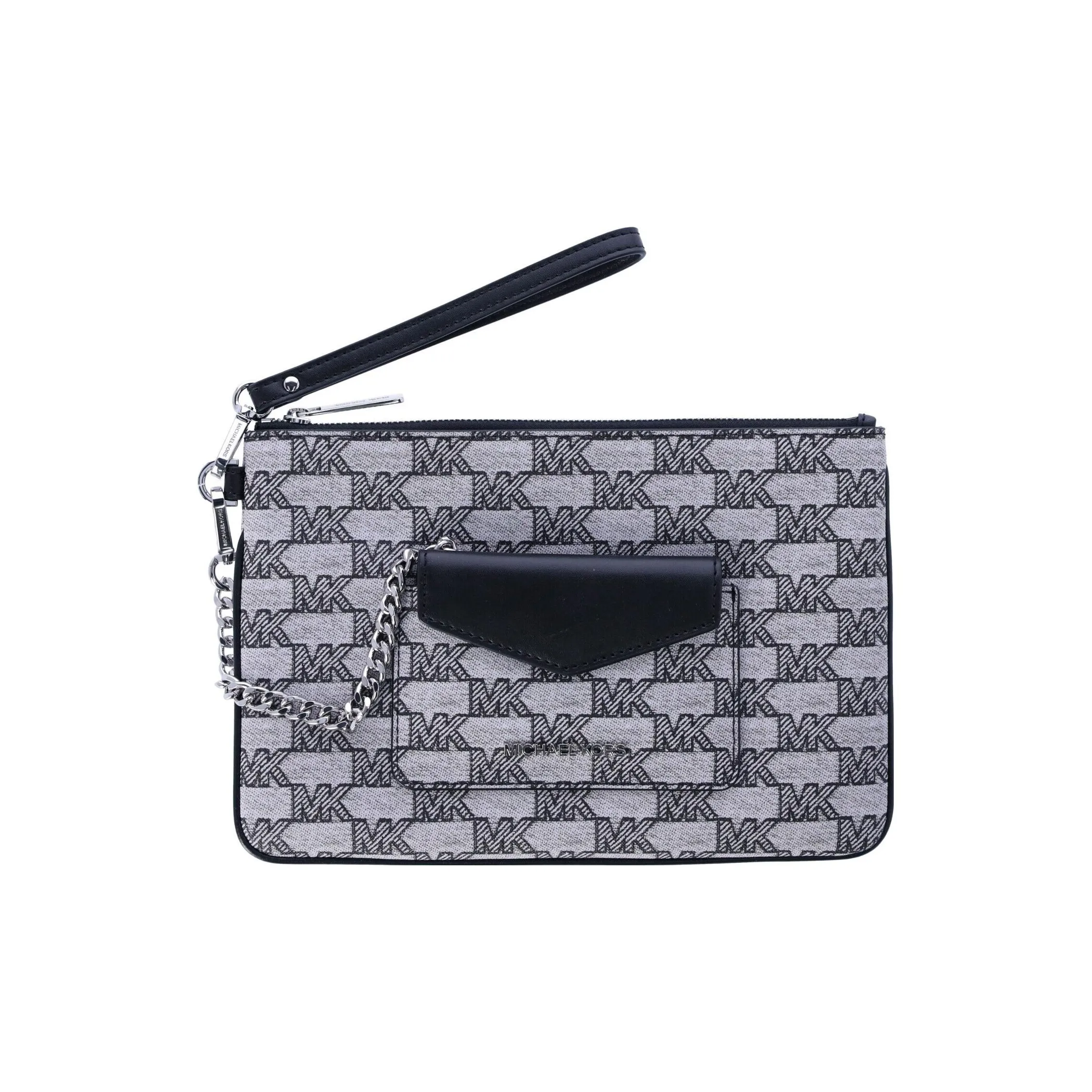 MICHAEL KORS Jet Set Item Покрытый холст Кошелек для монет клатч большой женский черный