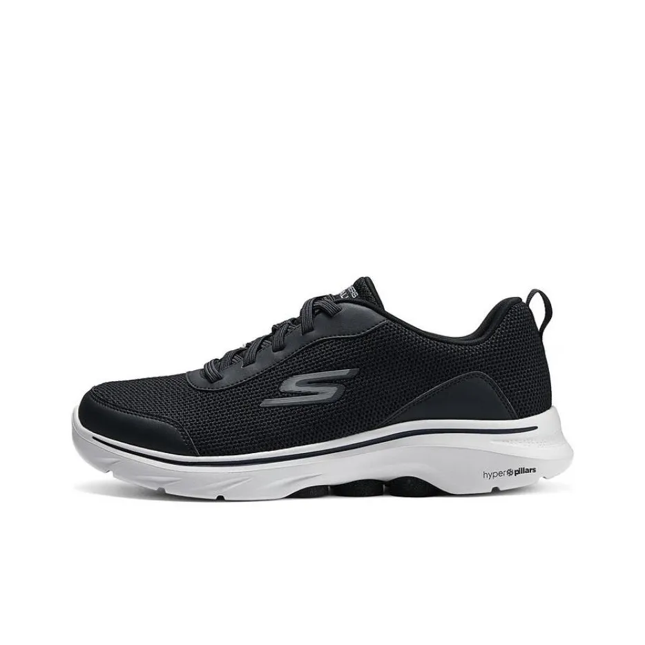 Skechers GO WALK 7 Anti-Slip And Wear-Resistant Breathable Low-Top Casual Running Shoes Men's Black