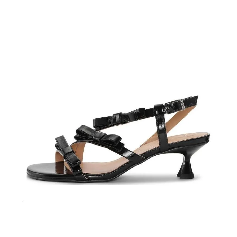 GANNI 25mm Bow-detail Kitten-heel Sandals