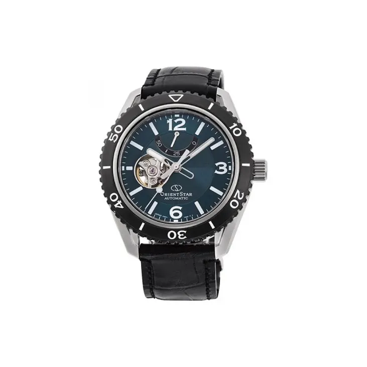 ORIENT STAR Automatic Mechanical Movement Genuine Leather Strap Watch Men's Watches Blue Dial