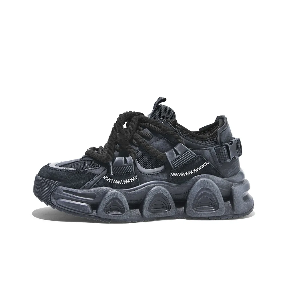 Masongarments Storm 1 Height Increasing Wear-Resistant Low-Top Chunky Sneakers Unisex Black