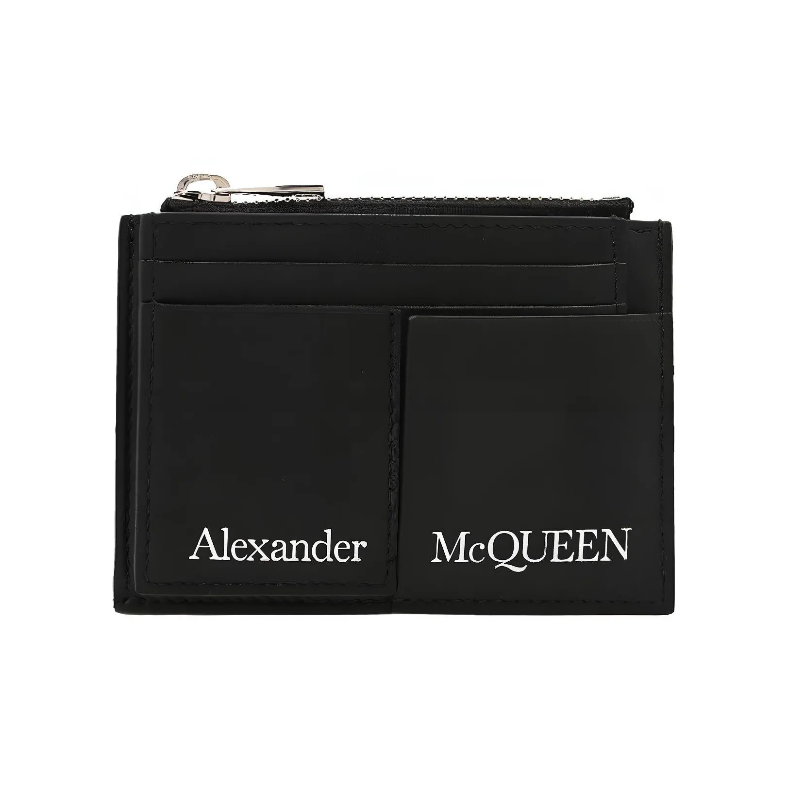 Alexander McQueen Calfskin Card Holder Wallet Men's Black