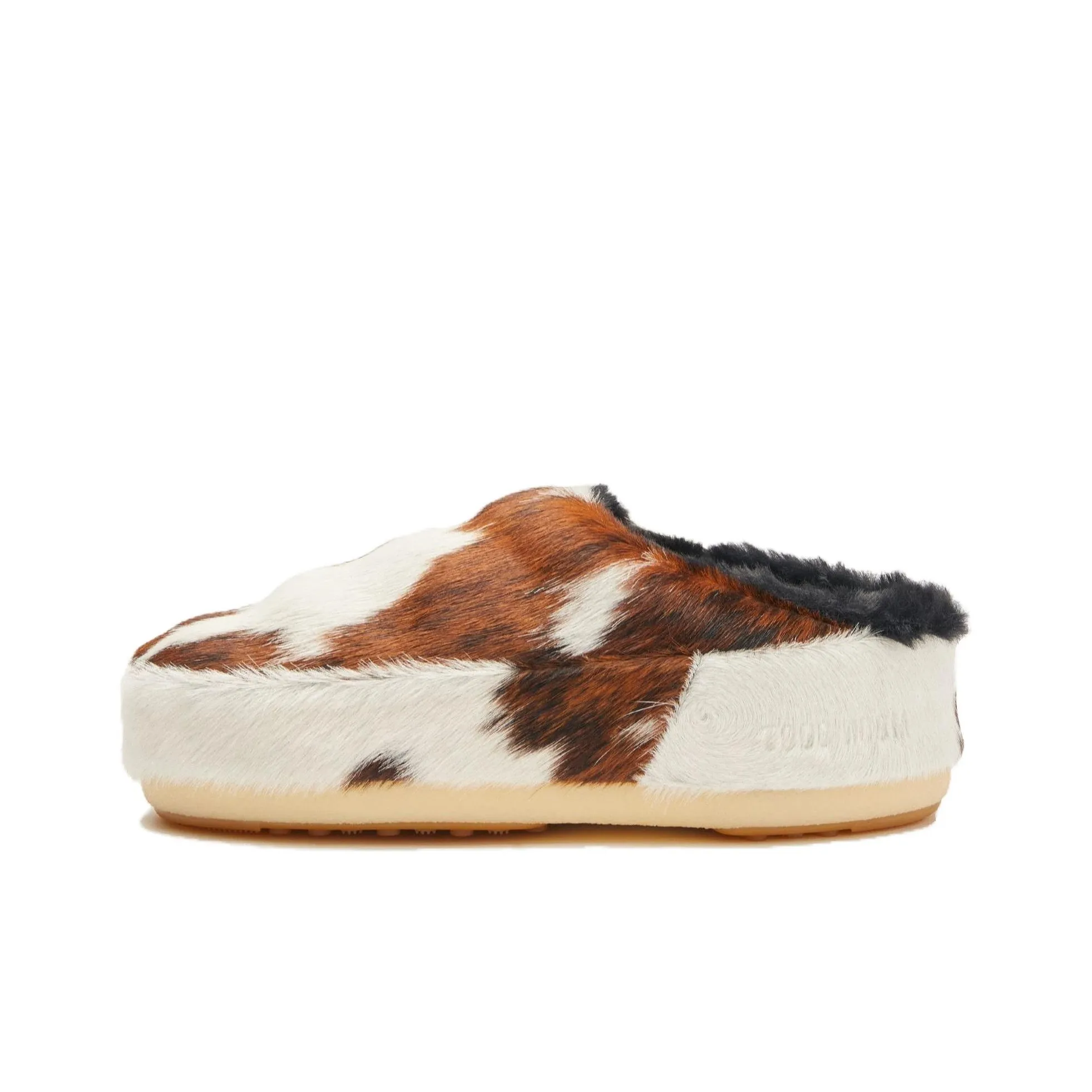 Moon Boot No Lace Cow-Printed Pony Mules Women's