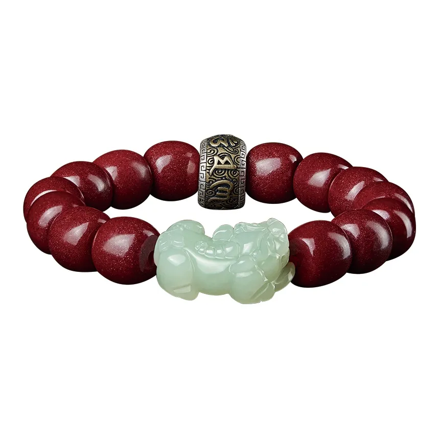Moonstone Edge Cinnabar Jade Bracelets Men's