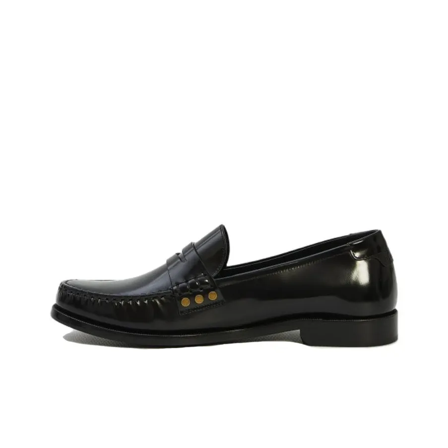 SAINT LAURENT Almond toe Leather Loafers