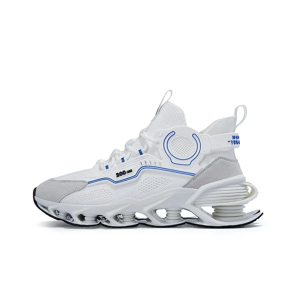 VIDORY ANGEL Высота Увеличение Поддержка Устойчивость к Износу Дышащий Высокий Топ Повседневная Обувь Мужская Белый Синий