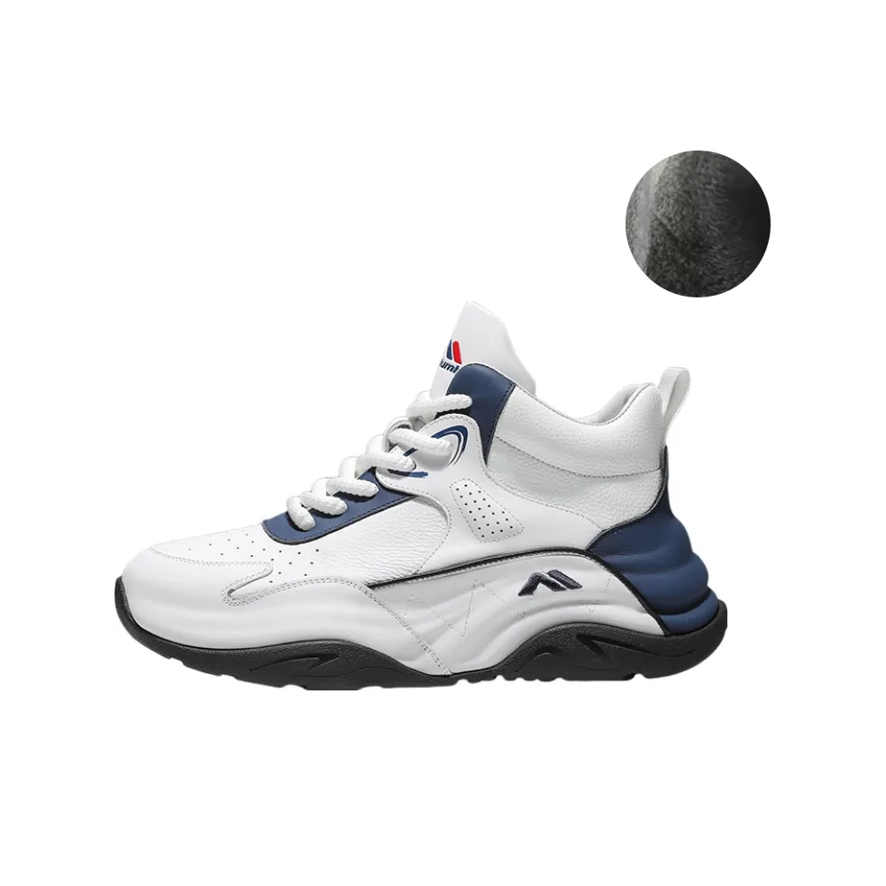 KOLUMB Высота Увеличивающая Устойчивая к Износу Низ Резистентный Высокий Топ Уличная Обувь Мужская Белый Синий