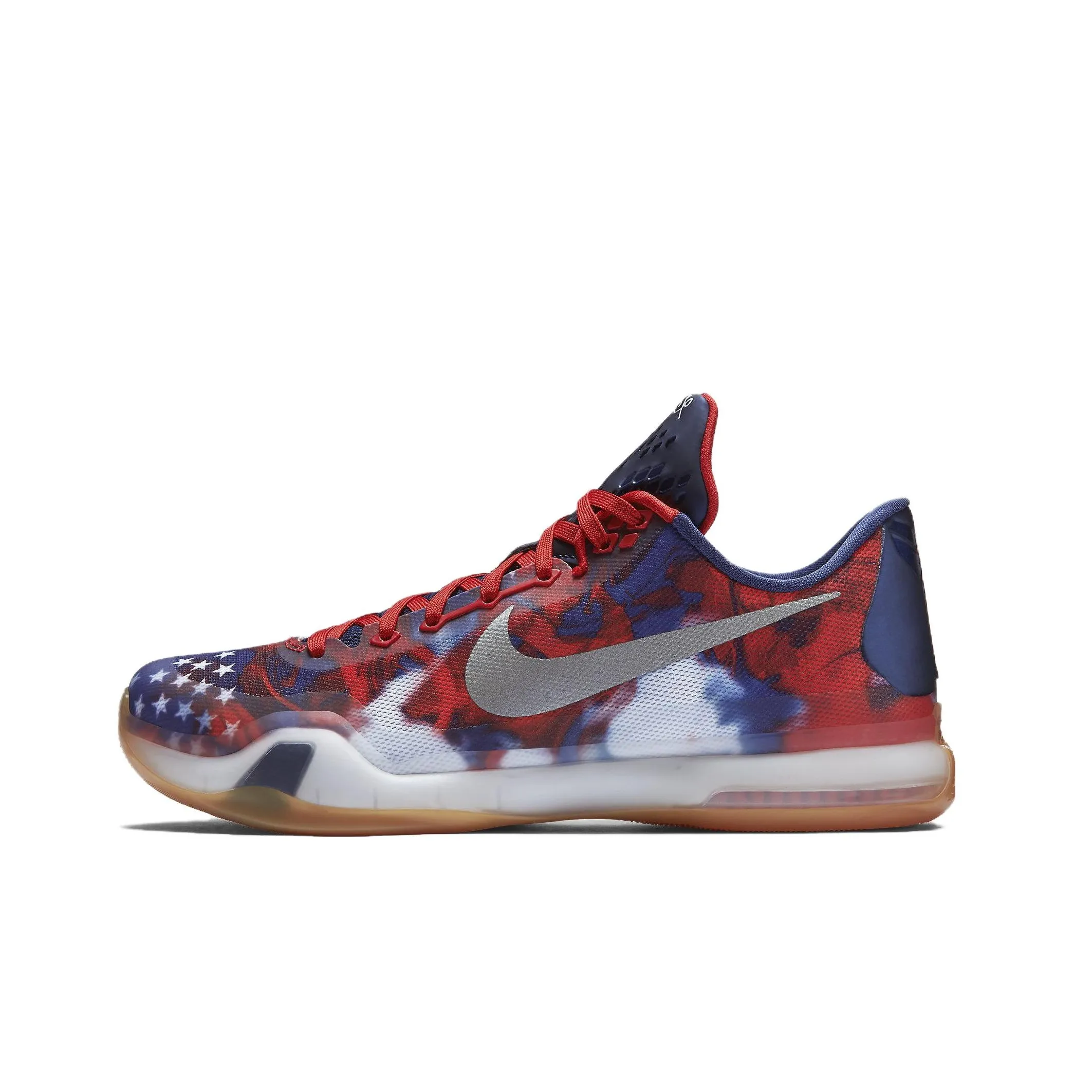Nike Kobe 10 INDEPENDENCE Day Нелипкий Легкий Низкий Топ Баскетбольные Кроссовки Мужские Красный Синий