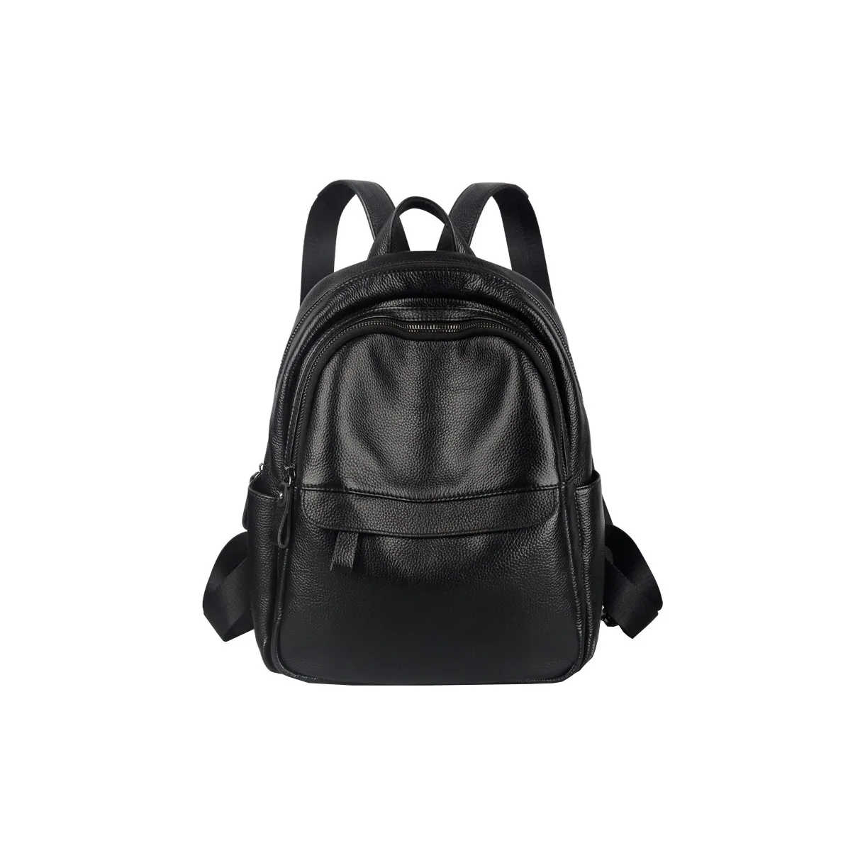 ALOENEY Рюкзак из коровьей кожи маленький женский черный