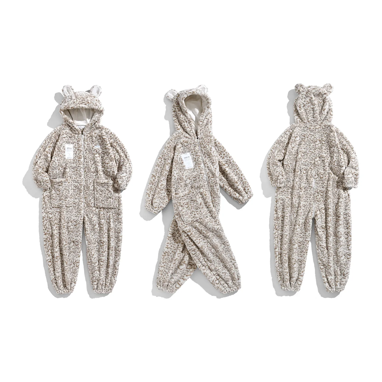 Same Language Женские, Светло-абрикосовый Коричневый Пятно Женские Банные халаты