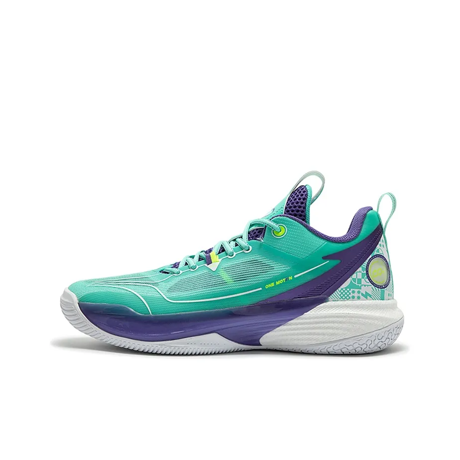 361° ONE MOTION Wave Series Баскетбольные кроссовки Низкий топ Нефритово-зеленый Мужской