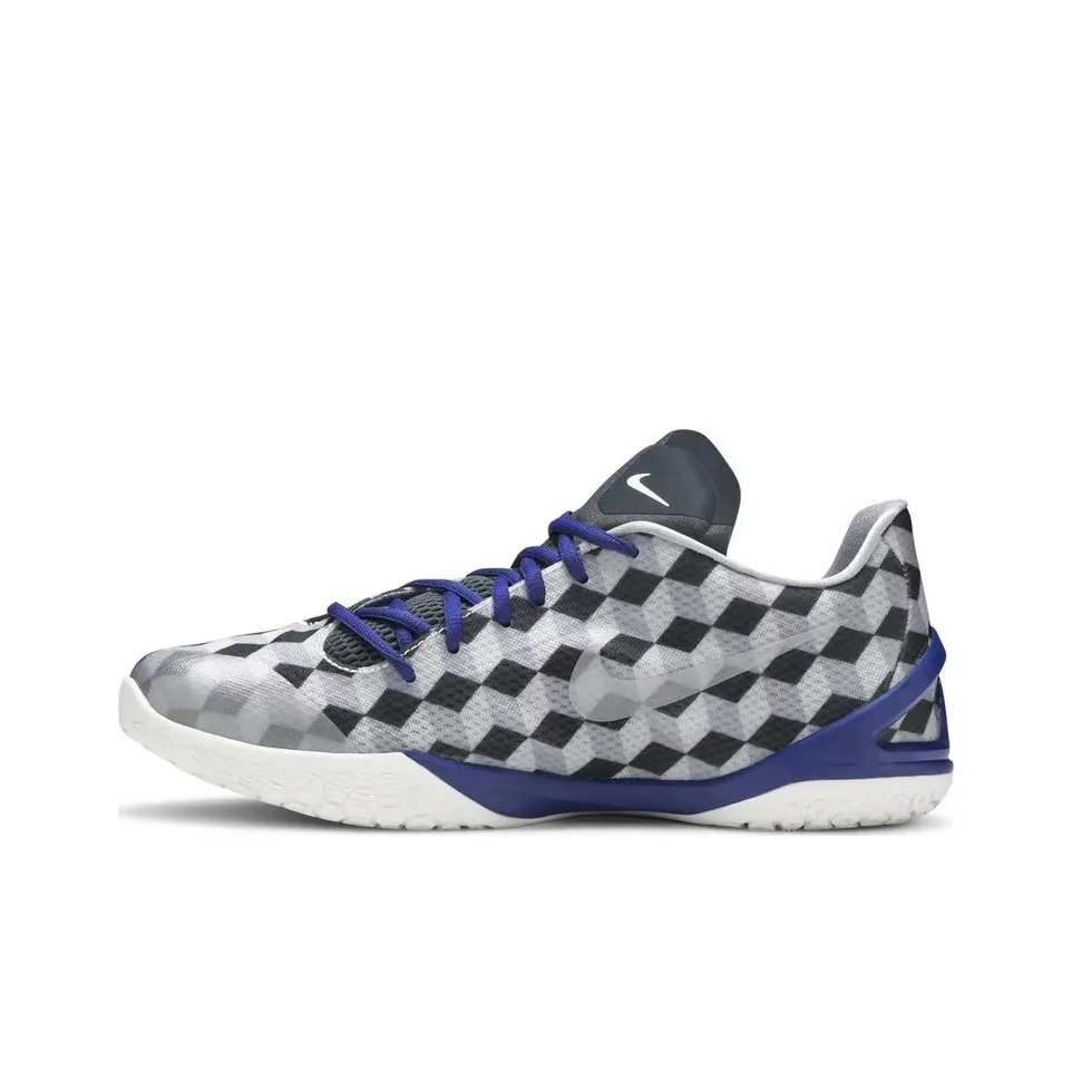 Nike Hyperchase Фрагмент Geometric Амортизация Support Balance Низкий Топ Баскетбольные кроссовки для игры Мужской Серый Синий