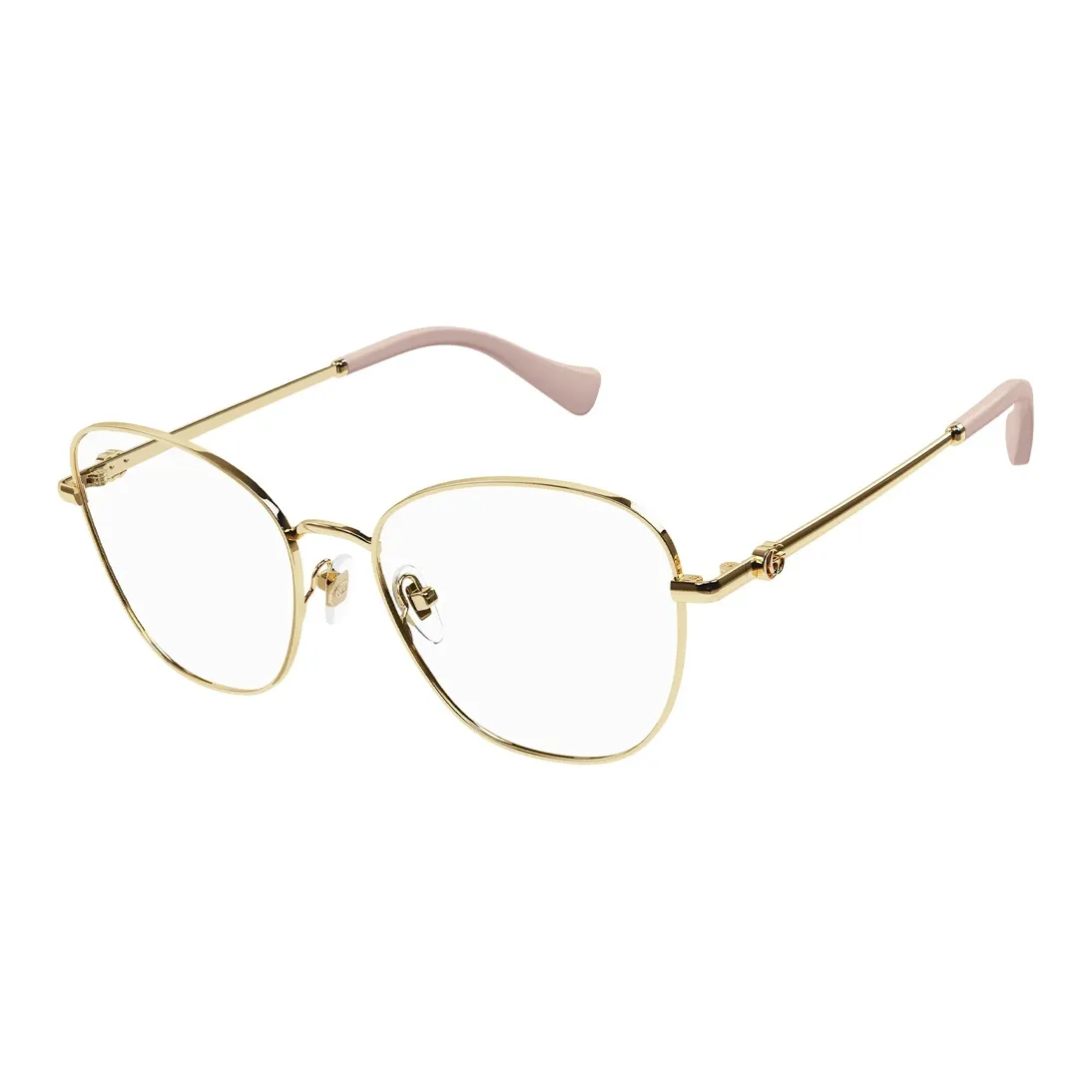 GUCCI Металл Нерегулярная форма Оправы для очков Мужской Золотой