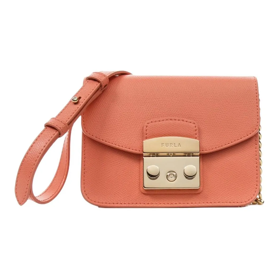 Furla Metropolis Collection Кожа Сумка через плечо Мини Женская Розовая