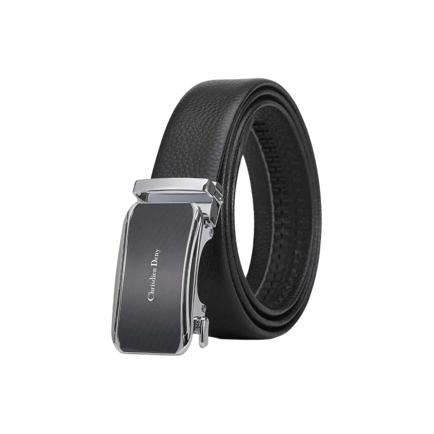 Chrisdien Deny Automatic Buckle Pants For Young Businessmen Belt Men's Black Width  3.8cm