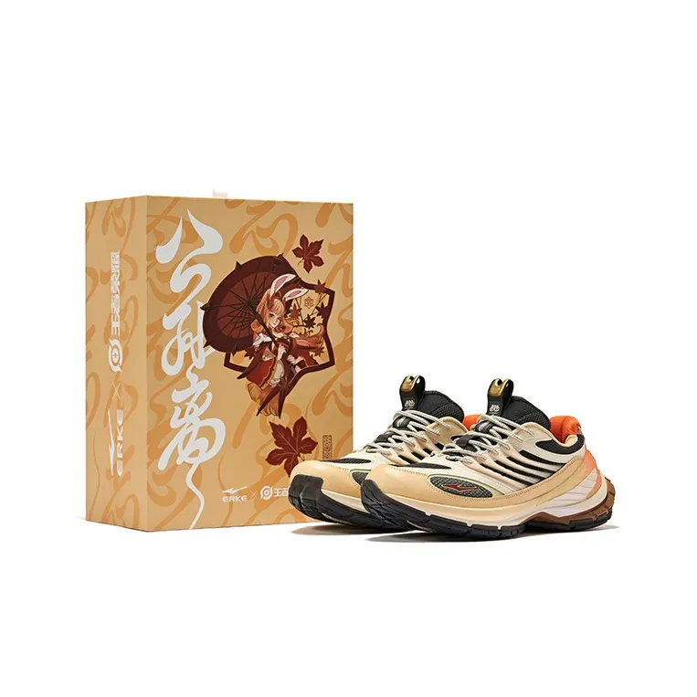 Erke Амортизация Низкий Топ Беговые кроссовки Мужские Красный кленовый лист