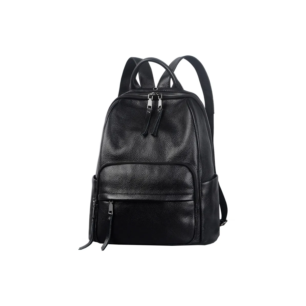 ALOENEY Рюкзак из крупнозернистой текстури коровьей кожи женский черный