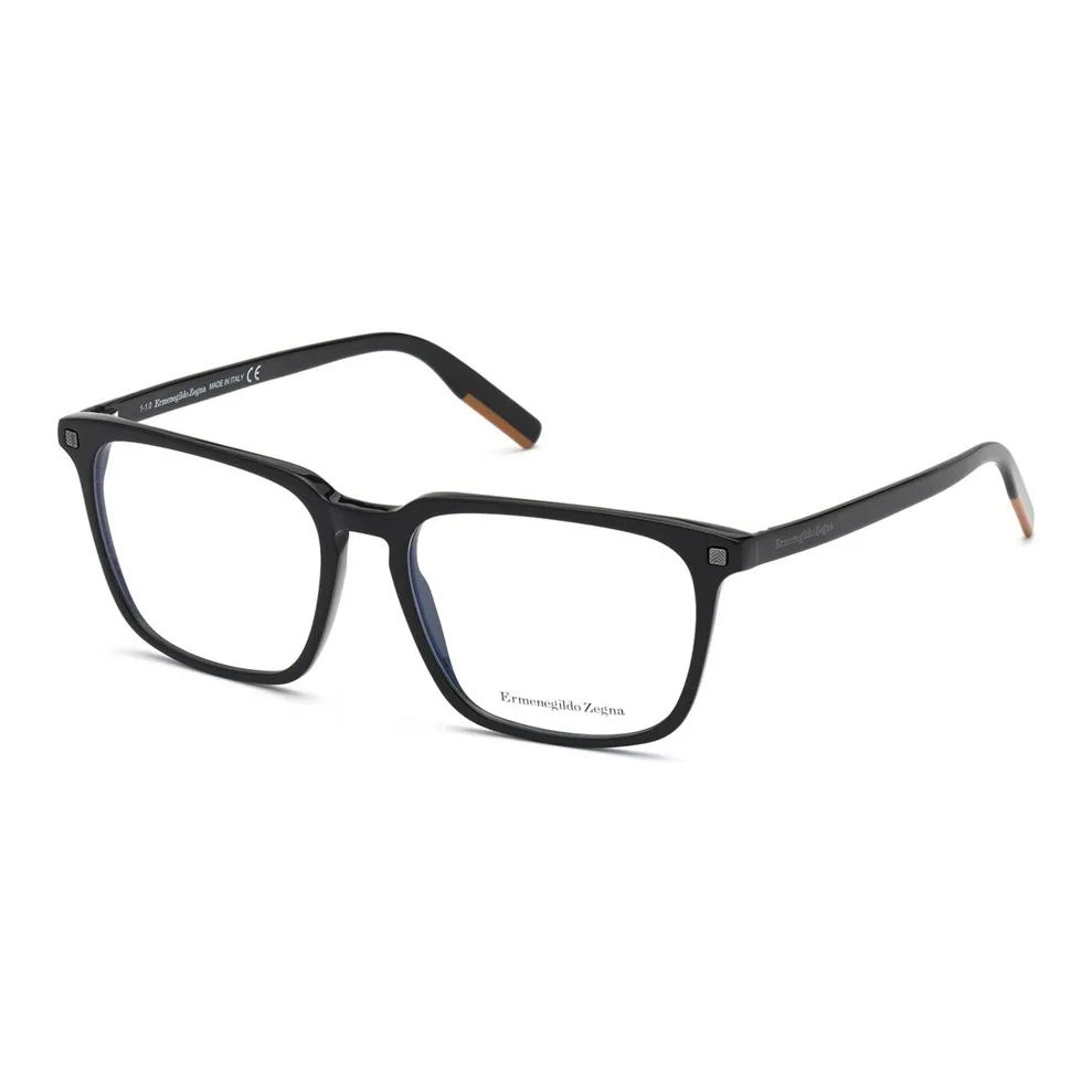 Zegna Plastic Square Eyeglass Frames Men's Black