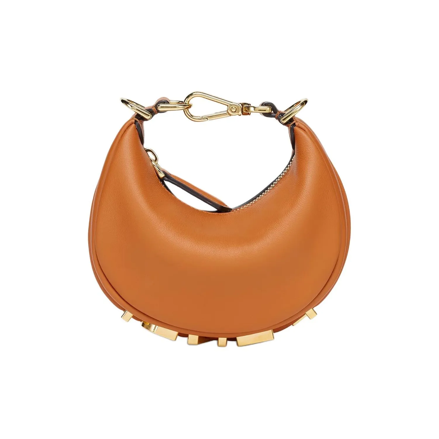 FENDI Fendigraphy Calfskin Wrist Bag Nano Women's Brown