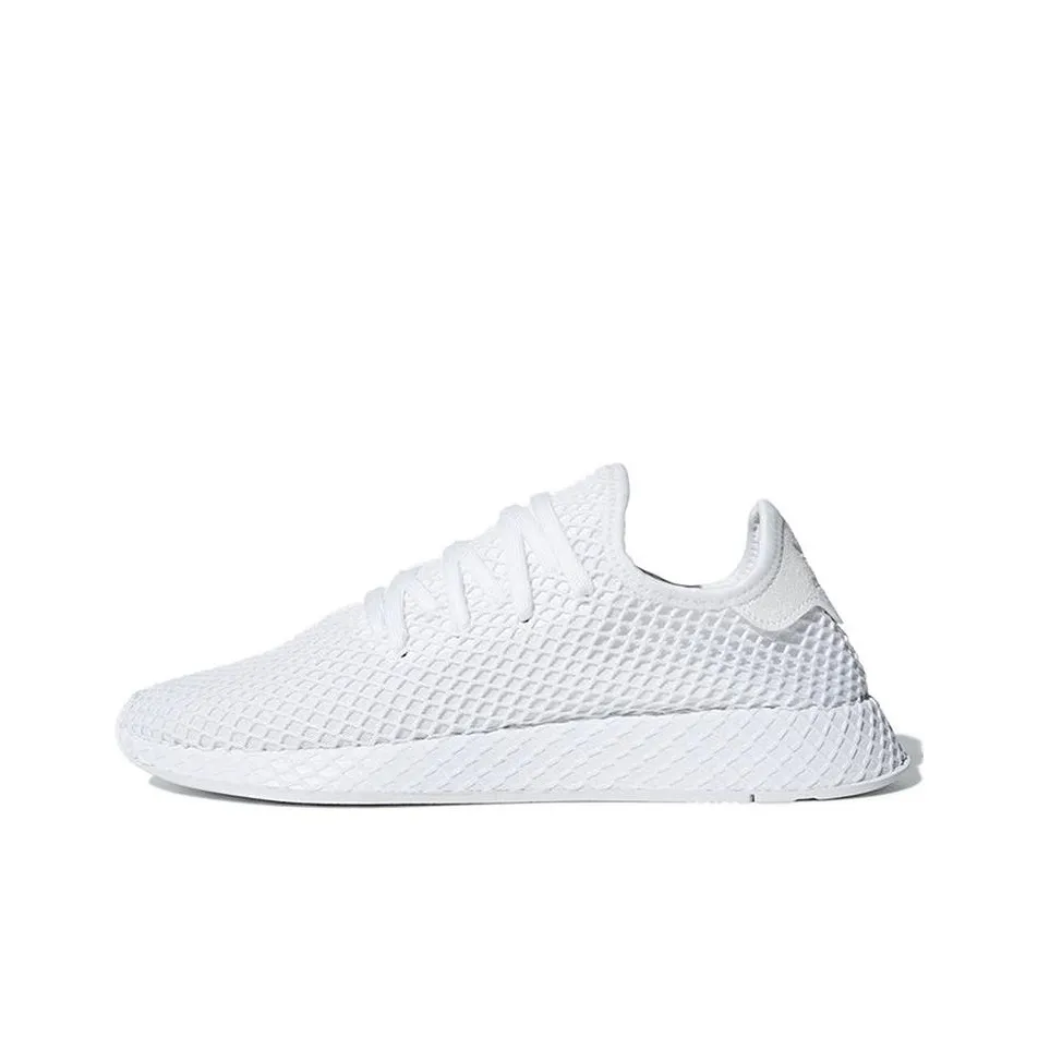 Adidas Originals Deerupt Triple White Shock Absorbers Slip-Resistant Breathable Low-Top Casual Shoes Men's Pure White