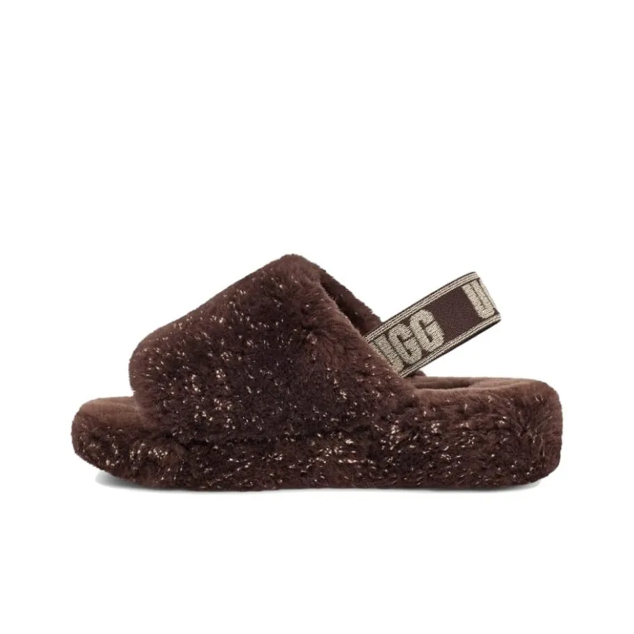 ugg favourites FLUFF YEAH One Strap Sandals Women's Brown