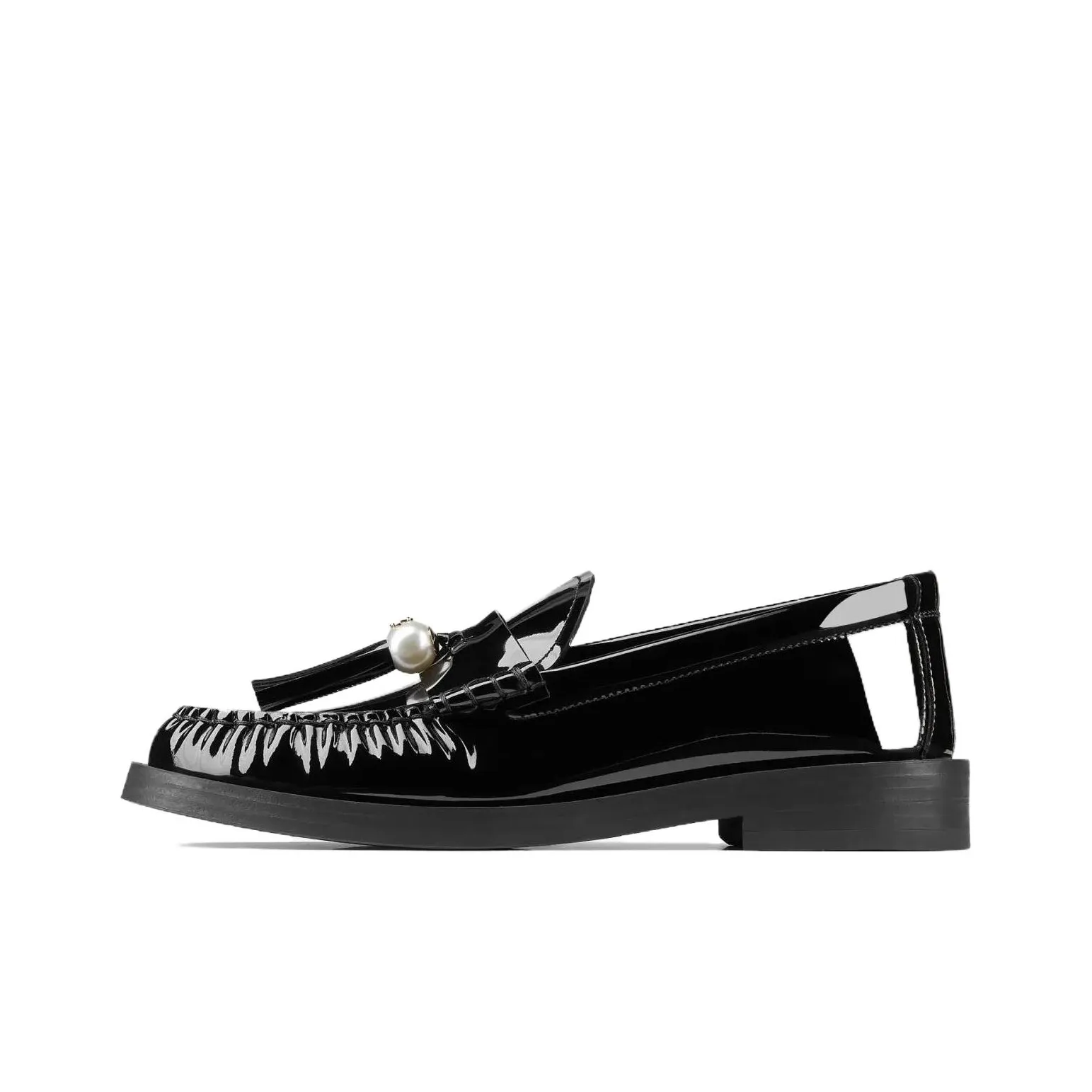Jimmy Choo Addie Pearl-embellished Leather Loafers