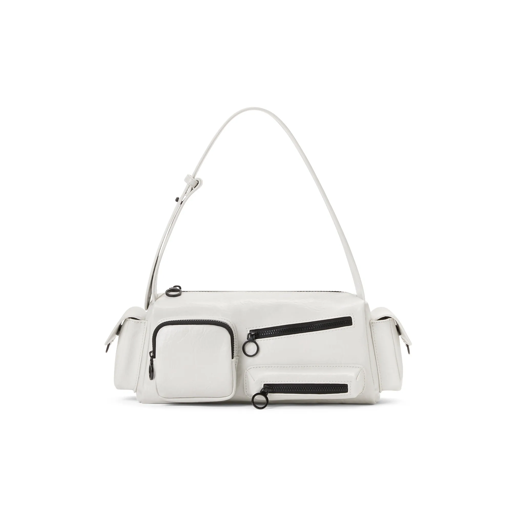 CHARLES KEITH ПУ (полиуретан) Маленькая квадратная сумка через плечо Женская Черный Белый