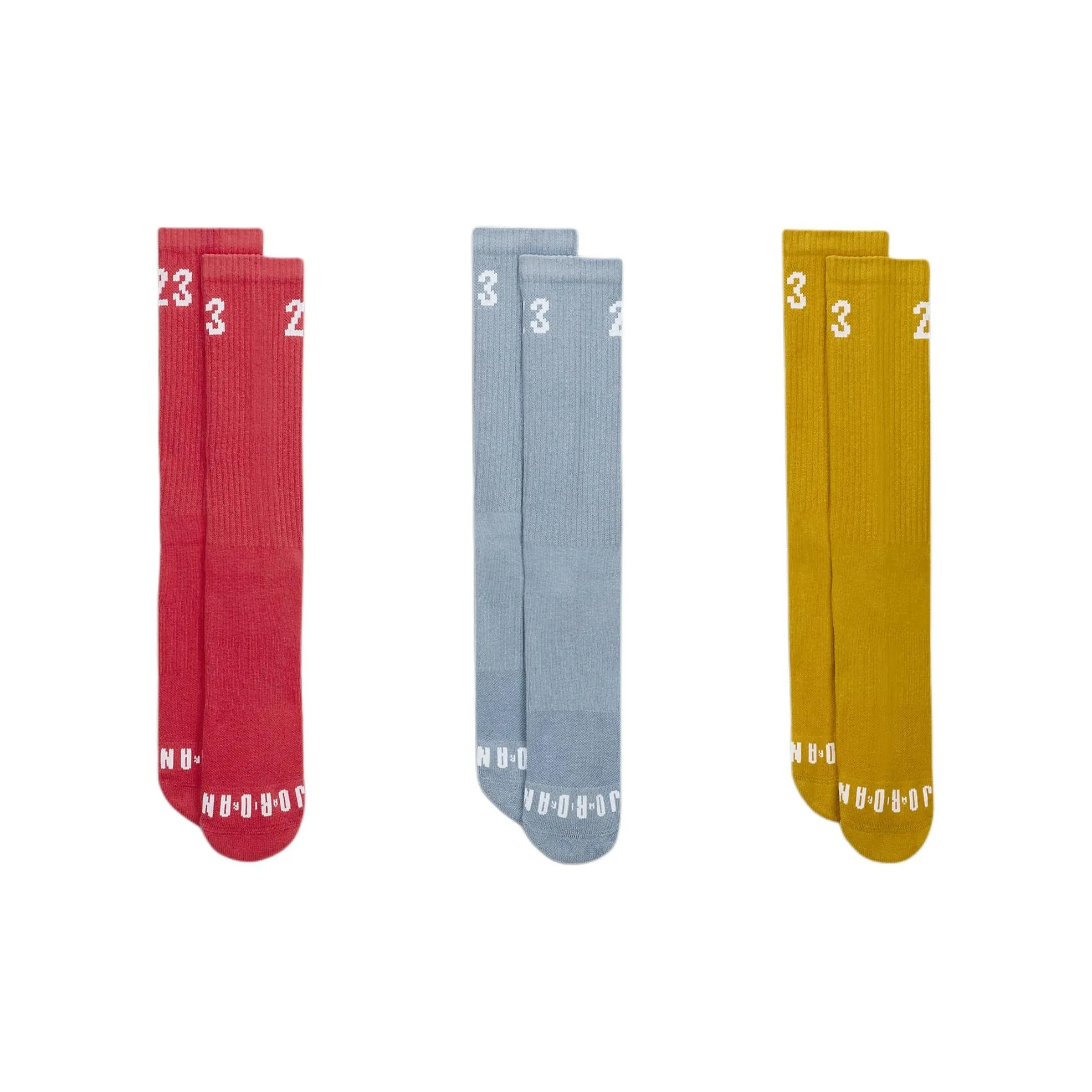 Jordan Mid-Calf Socks Men's 3 Pack Red