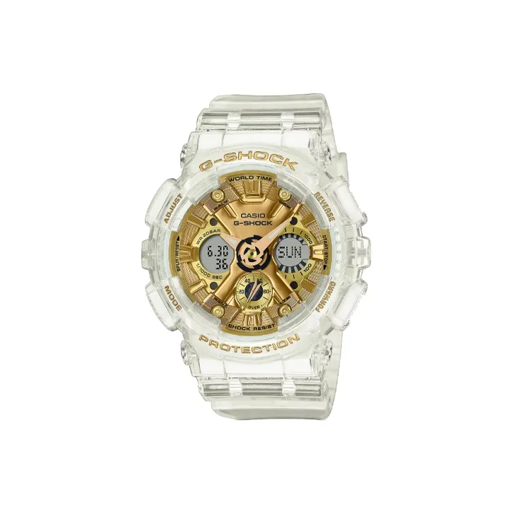 CASIO G SHOCK Золотой Прозрачный Ледяной Укрепляющий Кварцевый Механизм Смольный Ремешок Часы Женские Часы