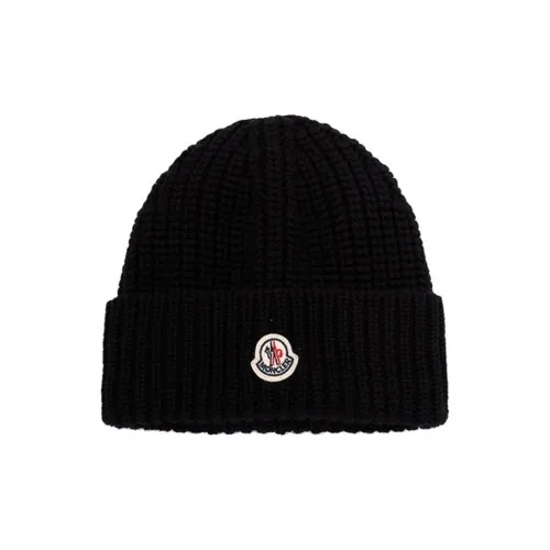Moncler Шерстяные Шапки Унисекс Черного Цвета
