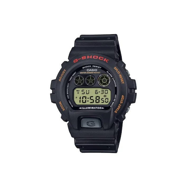 CASIO G Shock Кварцевый механизм Смольный ремешок Часы Унисекс Желтый циферблат DW 6900UB 9JF