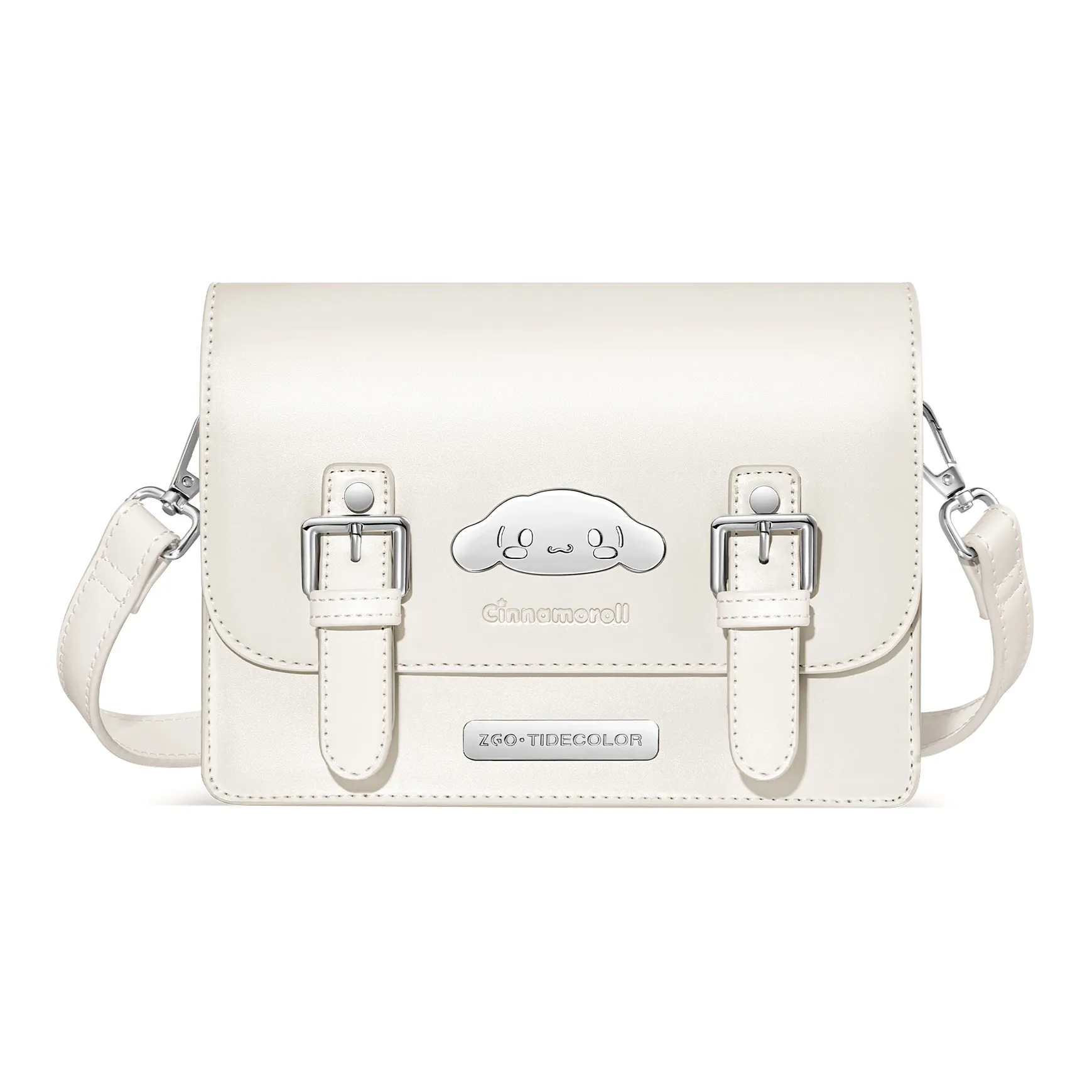 Zgo Sanrio IP Collaboration PU Shoulder Bag Cambridge Messenger Bag Women's White