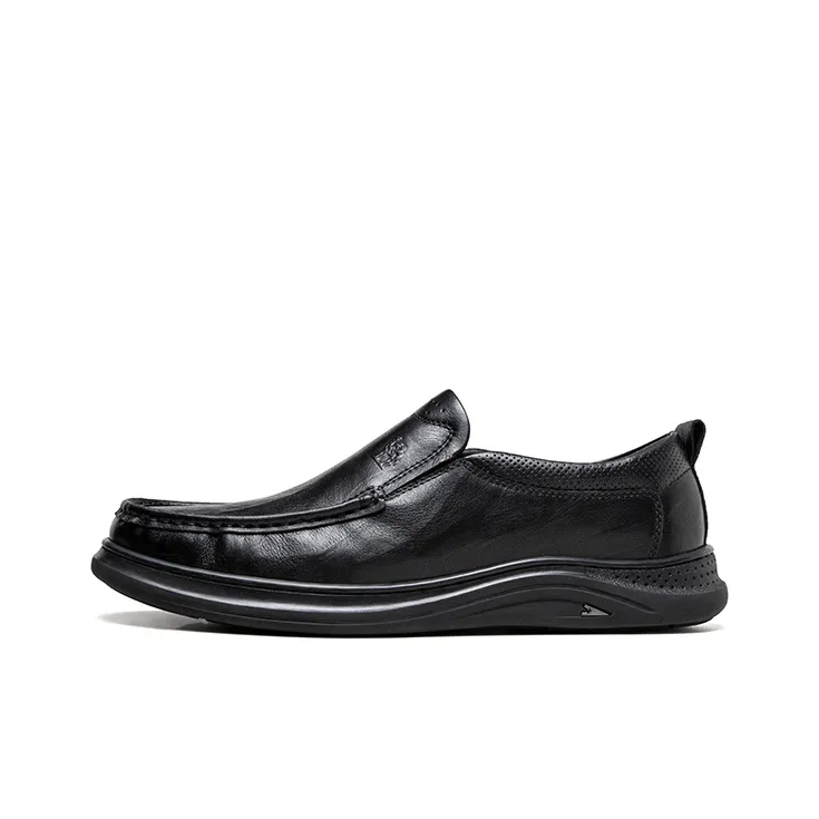 CAMEL Casual Leather Shoes Men's Low top Black/Brown
