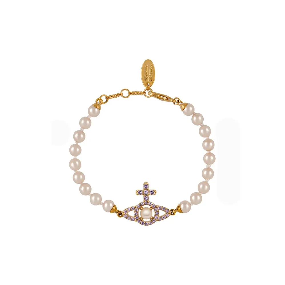 Vivienne Westwood Brass Gold plated Bracelets Women's White/Gold