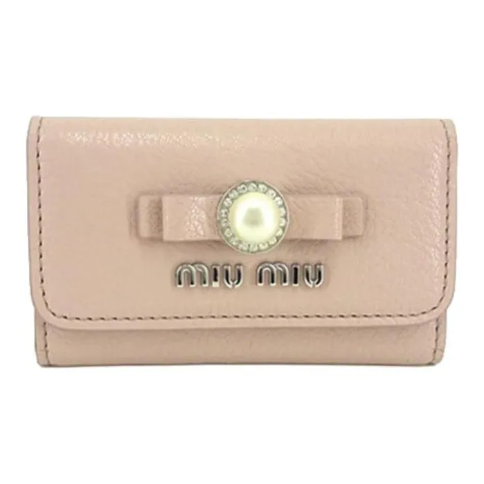 MIU MIU Телячья кожа Key Pouch Кошелек Женские Розовый
