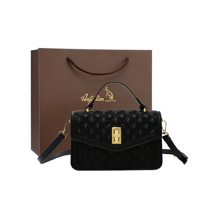 AUGTARLION Сумка из искусственной кожи маленькая квадратная сумка сумка через плечо маленькая женская черная