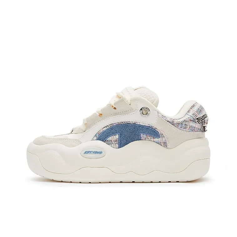 Champion CloudNine V1 Cloud Cotton Обувь Противоскользящая Устойчивая к износу Низкий Топ Скейтборд Кроссовки Женские Бежевые