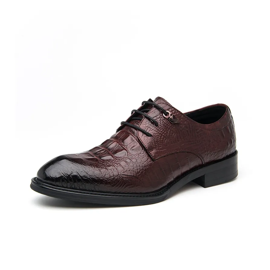 SHUPATE Dress Shoes Men's Low Top Black/Burgundy