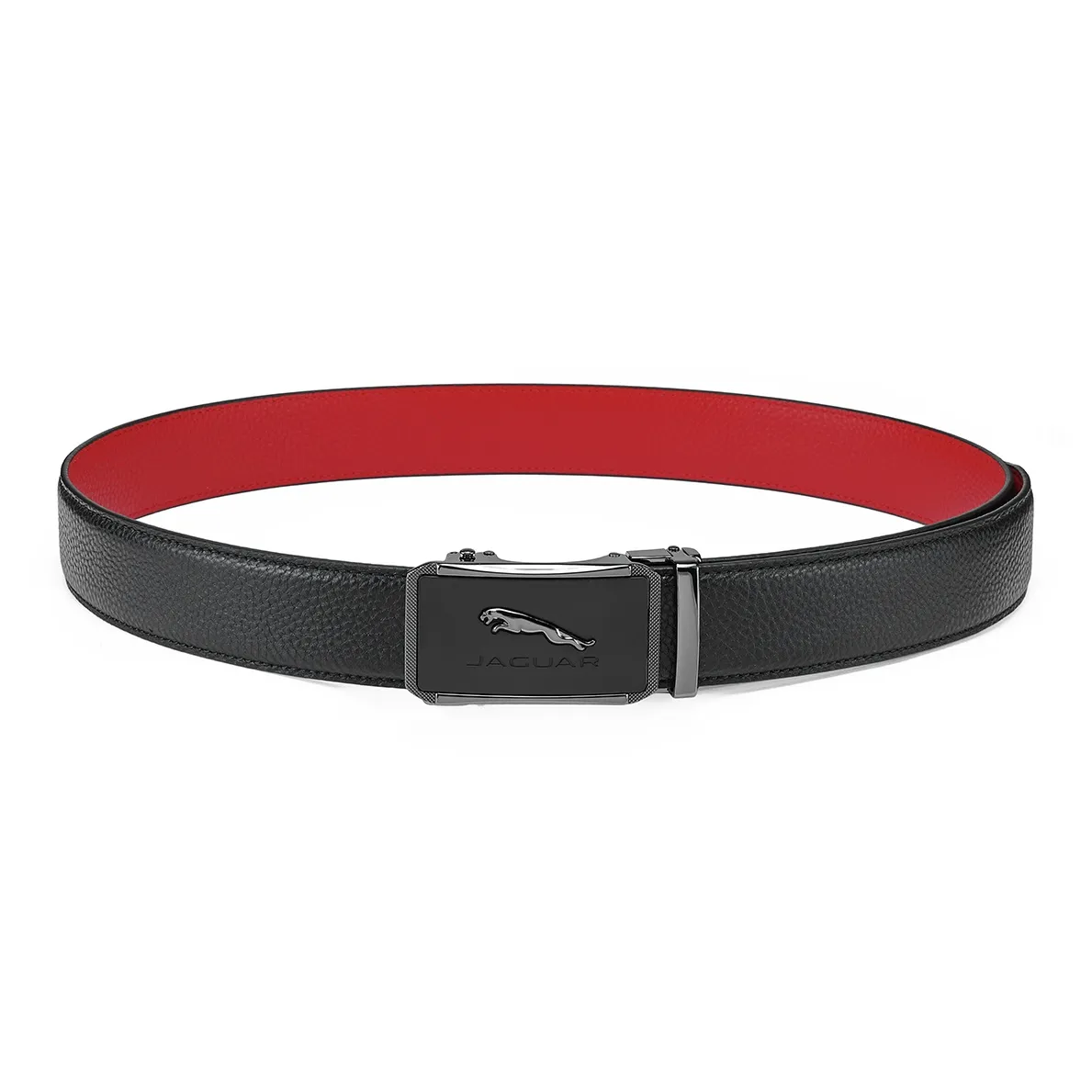 JAGUAR Зодиакальный год Красный Ремень Роскошь Автоматическая застежка Кожаные ремни Мужской Ширина 3,5 см