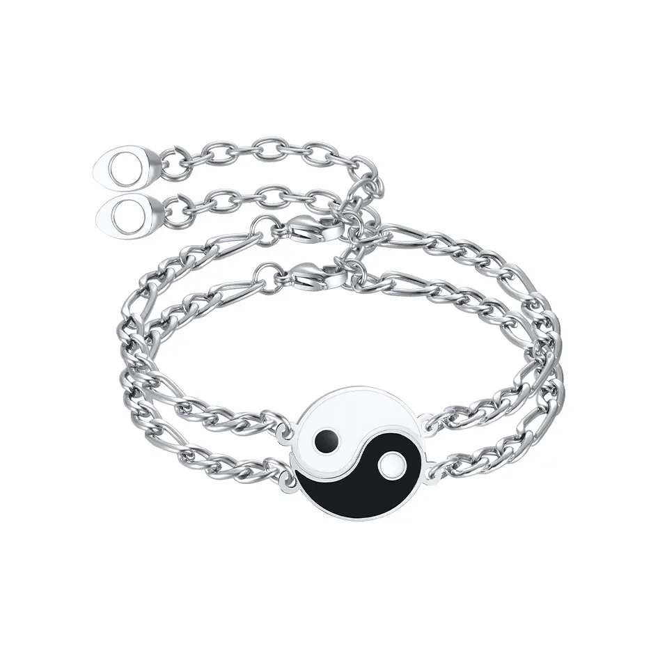 MAGICPOLE Браслеты из титанового стального сплава Унисекс Серебряный